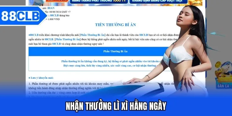 Lì Xì Hằng Ngày 88CLB Nhận Quà Liên Tục Không Giới Hạn Lì Xì Hằng Ngày 88CLB Nhận Quà Liên Tục Không Giới Hạn